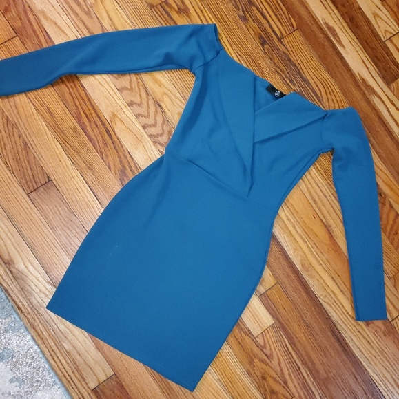 missguided bardot foldover wrap dress